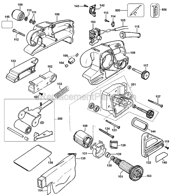 Page A Diagram and Parts List for BR300 Type 2 Black and Decker Sander Polisher